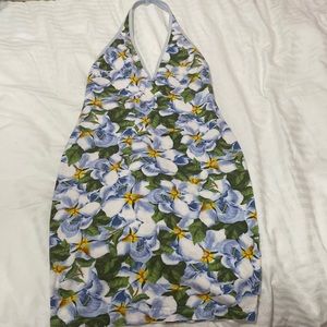 Cute Y2K floral hibiscus dress halter